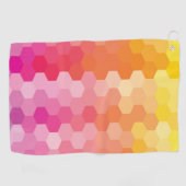 Serviette De Golf Formes Hexagones géométriques jaune rose (Horizontal)