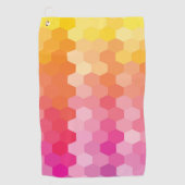 Serviette De Golf Formes Hexagones géométriques jaune rose (Devant)