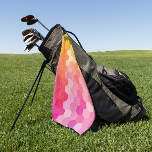 Serviette De Golf Formes Hexagones géométriques jaune rose (Vert)