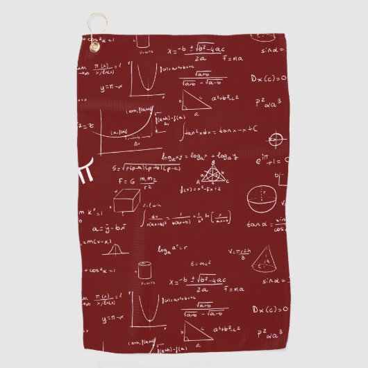 Serviette De Golf Formules Équations Mathématiques Marron (Devant)