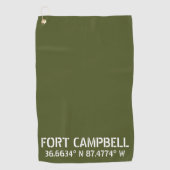 Serviette De Golf Fort Campbell Latitude Longitude (Devant)
