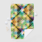 Serviette De Golf Fou brûlé texture colorée, carrés abstraits (En situation)