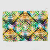 Serviette De Golf Fou brûlé texture colorée, carrés abstraits (Horizontal)