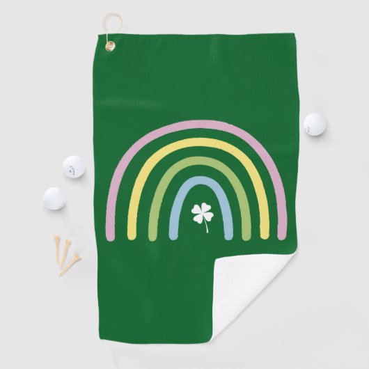 Serviette De Golf Four Leaf Clover Rainbow St Patrick's Day (En situation)