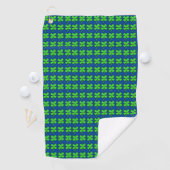 Serviette De Golf Four Leaf Clovers St. Patrick's Day Lucky Blue (En situation)