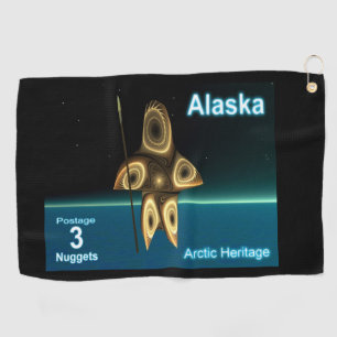Serviette De Golf Fractal Inuit Hunter - Alaska Postage