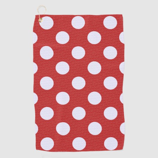 Serviette De Golf Fractales blanches Pois Fractales rouges Arrière - (Devant)