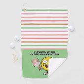 Serviette De Golf Fraise Soft Sert Glace Crème Pickleball Drôle (En situation)