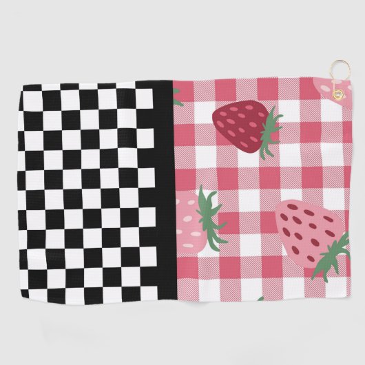 Serviette De Golf Fraises Whimsical et tableau de bord (Horizontal)