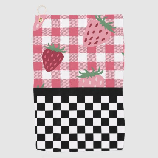 Serviette De Golf Fraises Whimsical et tableau de bord (Devant)