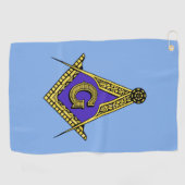 Serviette De Golf Franc-maçon (bleu) (Horizontal)