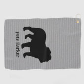 Serviette De Golf Français Bulldog Chien race Silhouette Texte perso (Horizontal)