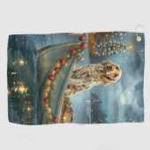 Serviette De Golf Français Setter Christmas Festive Voyage (Horizontal)