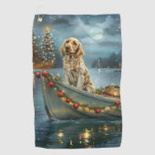 Serviette De Golf Français Setter Christmas Festive Voyage (Devant)