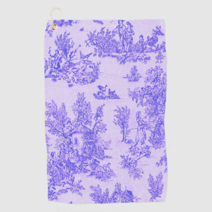 Serviette De Golf Française toile de jouy bleu et blanc élégant