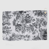 Serviette De Golf Française toile de jouy noir et blanc élégant (Horizontal)