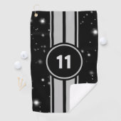Serviette De Golf Frappe de course noir et argent (En situation)