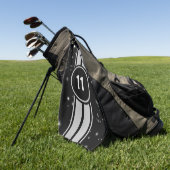 Serviette De Golf Frappe de course noir et argent (Vert)