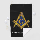 Serviette De Golf Freemason Carré et Compass Masonic Cadeau Golfer (En situation)