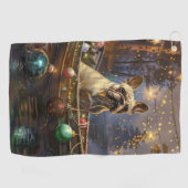 Serviette De Golf French Bulldog Christmas Festive Voyage (Horizontal)