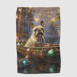 Serviette De Golf French Bulldog Christmas Festive Voyage