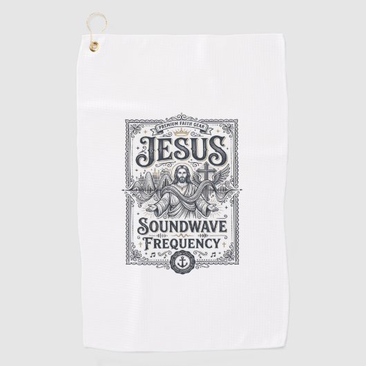 Serviette De Golf Fréquence d'onde sonore Jésus Fréquence d'onde son (Devant)