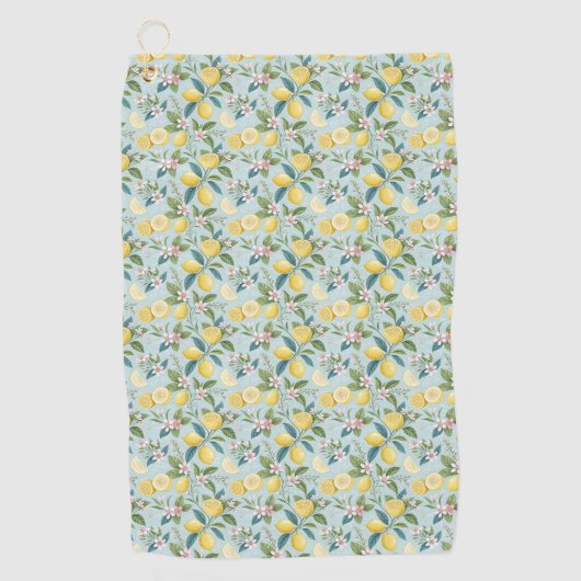 Serviette De Golf Fresh Lemon Floral Botanical Pattern  (Devant)