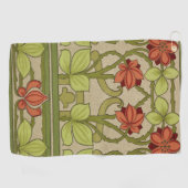 Serviette De Golf Frieze Bordure Art Nouveau Floral (Horizontal)