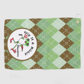 Serviette De Golf Frog Golfing Grip It et Ribbit Green Jacquard Brow (Horizontal)