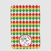 Serviette De Golf Frog Golfing Grip It et Ribbit Green Red Jacquard (Devant)