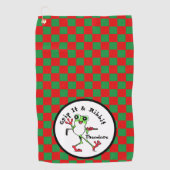 Serviette De Golf Frog Golfing Grip It et Ribbit Red & Green Checks (Devant)