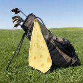 Serviette De Golf Fromage "Gros Fromage" Crème Jaune Avec Trou (Vert)