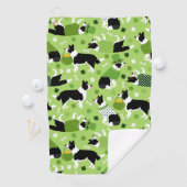 Serviette De Golf Frontale de la Saint Patrick Collie Motif (En situation)