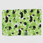 Serviette De Golf Frontale de la Saint Patrick Collie Motif (Horizontal)
