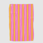 Serviette De Golf Fuchsia et jaune cinq bandes motif (Devant)