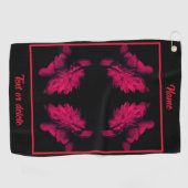 Serviette De Golf Fuchsia Peony Abstrait Floral Personnalisé (Horizontal)