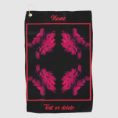 Serviette De Golf Fuchsia Peony Abstrait Floral Personnalisé (Devant)