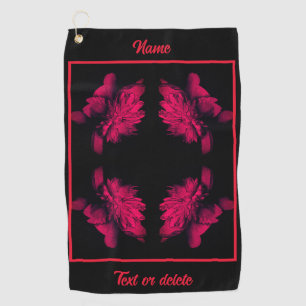 Serviette De Golf Fuchsia Peony Abstrait Floral Personnalisé