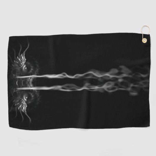 Serviette De Golf Fumée de dragon noir (Horizontal)