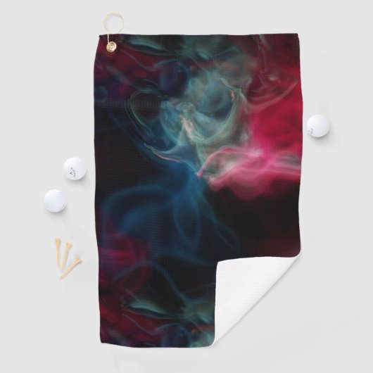 Serviette De Golf fumée rose et bleue abstraite (En situation)