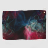 Serviette De Golf fumée rose et bleue abstraite (Horizontal)