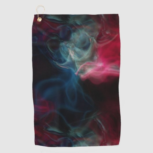 Serviette De Golf fumée rose et bleue abstraite (Devant)