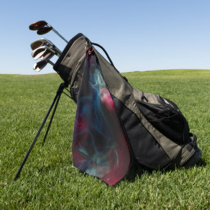 Serviette De Golf fumée rose et bleue abstraite