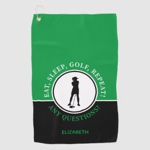 Serviette De Golf Fun Custom Golfer Ladies Womens Pro Sports élégant