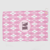 Serviette De Golf Fun Cute rose preppy Jacquard personnalisé monogra (Horizontal)