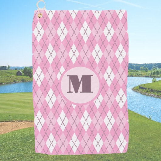 Serviette De Golf Fun Cute rose preppy Jacquard personnalisé monogra