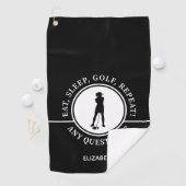 Serviette De Golf Fun Elegant Golfer Moderne Style Noir & Blanc (En situation)