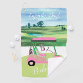 Serviette De Golf Fun Fem Golf Panier Nom personnalisé (En situation)