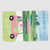 Serviette De Golf Fun Fem Golf Panier Nom personnalisé (Horizontal)