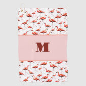 Serviette De Golf Fun Flamant rose rose personnalisé monogramme dame (Devant)